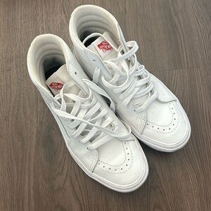 VANS White Sk8 Hi-Top Customs with Comfycush